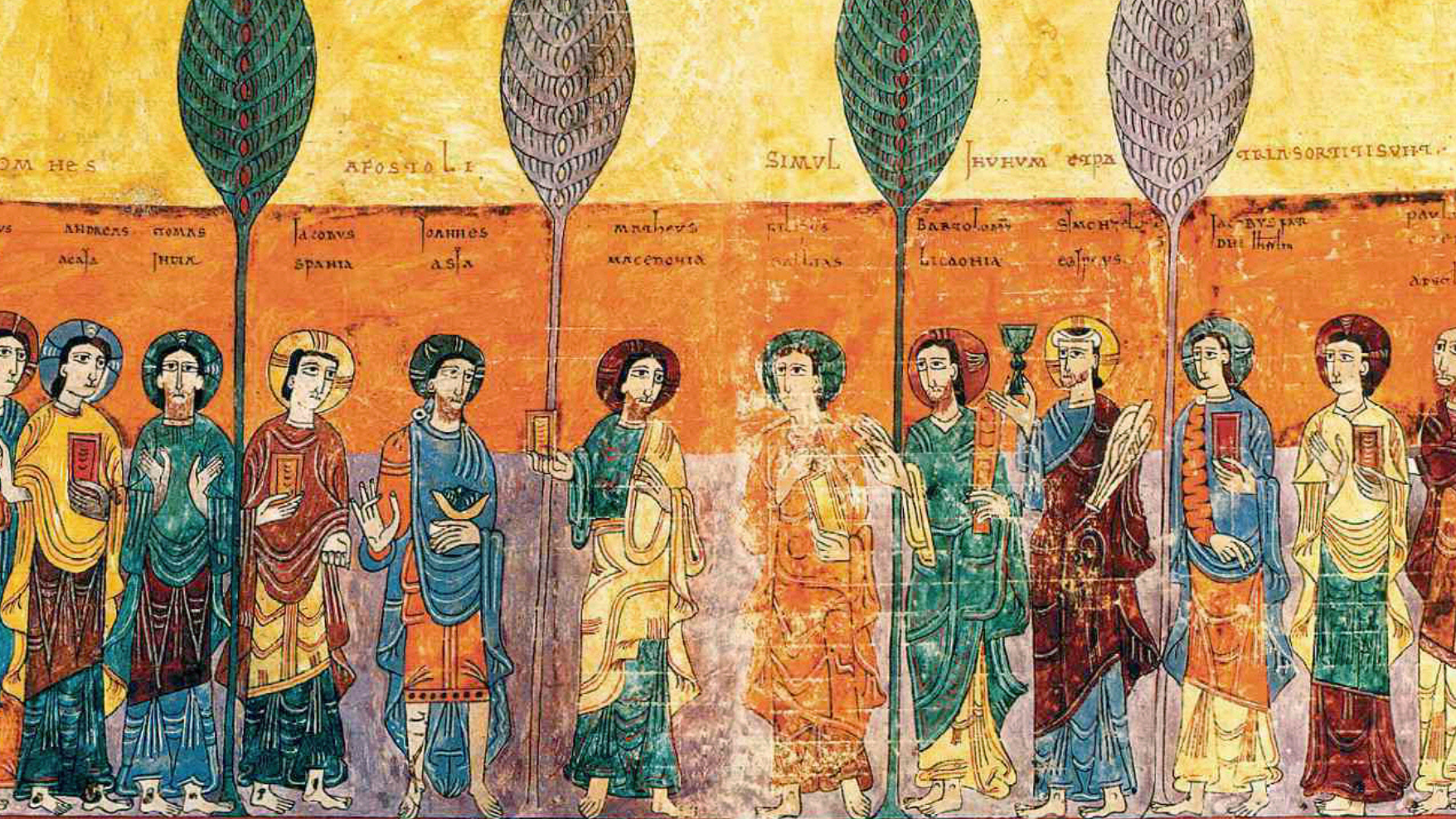 Prologue. On the Church. Portraits of the apostoles stating where they preached
Ende 